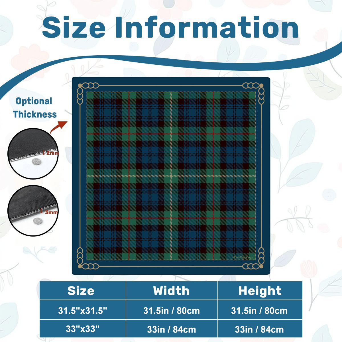 Blue Christmas Mat